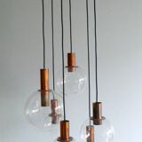 Large Copper & Glass Pendant Lamp from Raak, 1960s