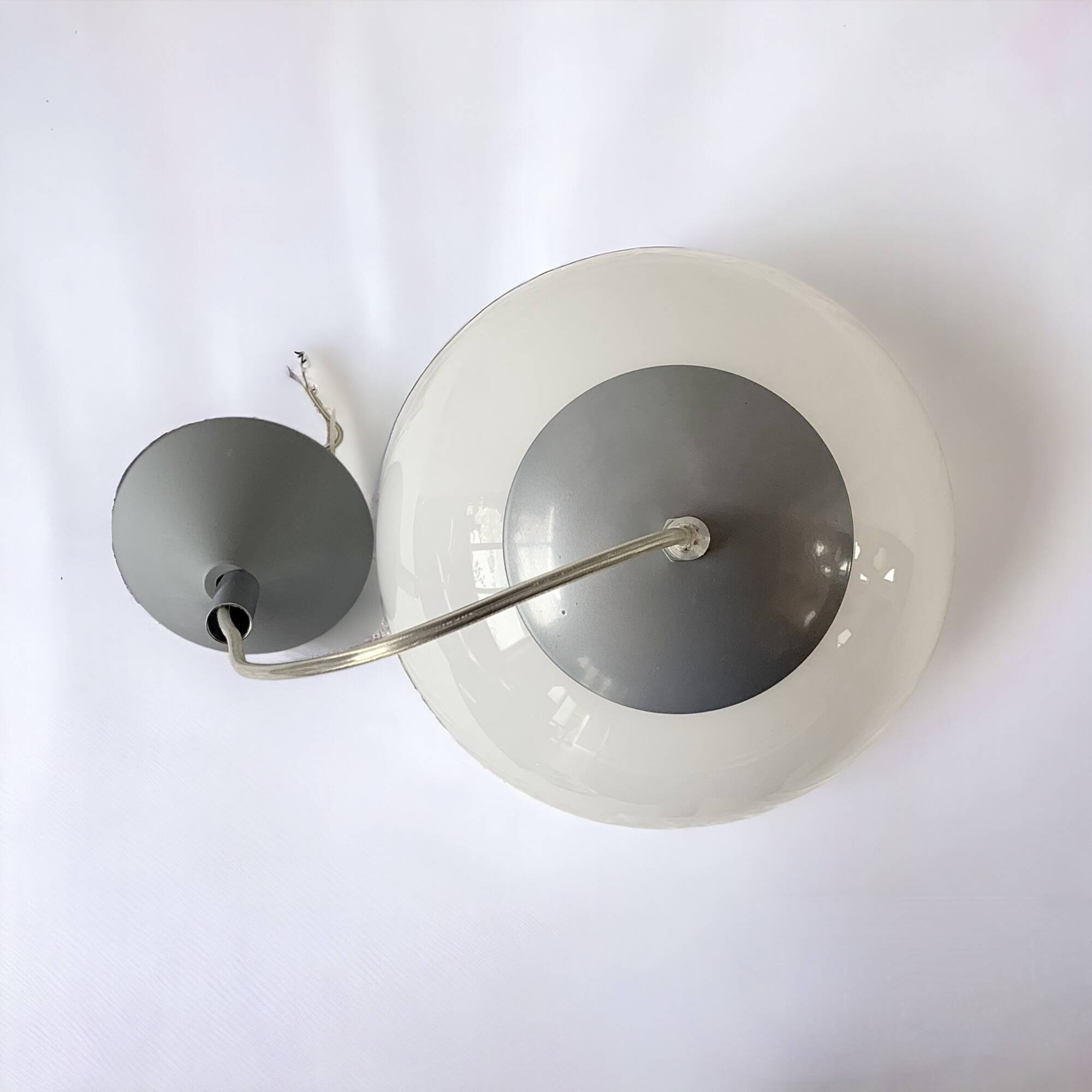 Vintage white opaline ball pendant light