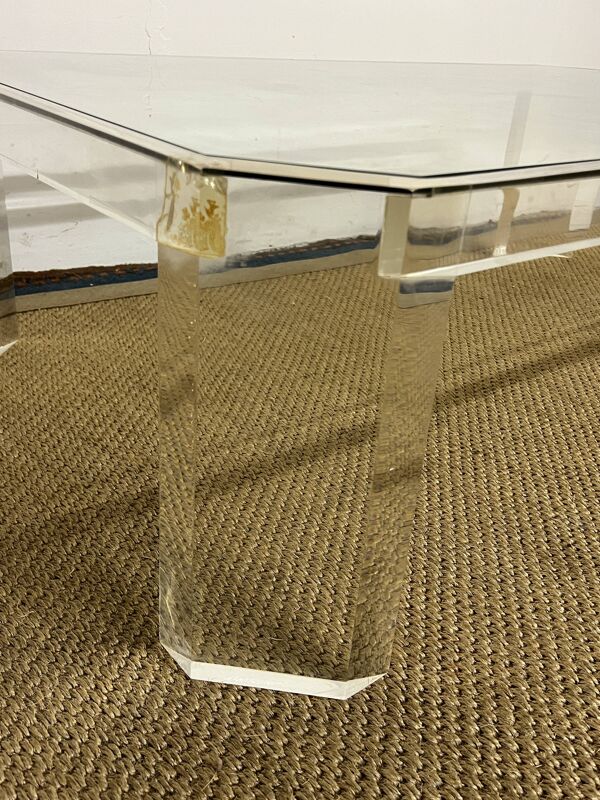 Table basse en Lucite par David Lange, 1970
