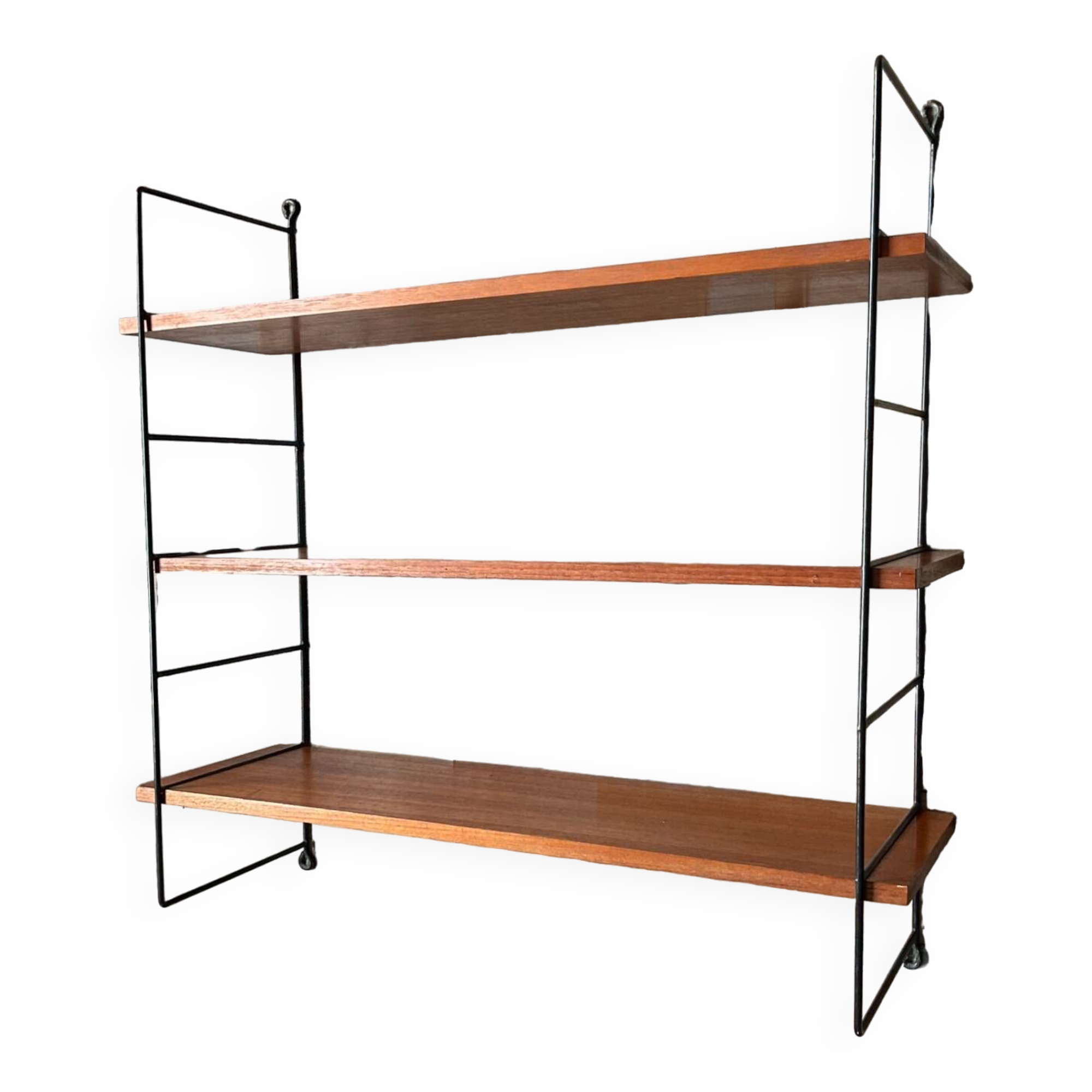 Vintage teak and metal shelf from the 60s