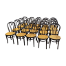 Set of 20 curved wooden chairs