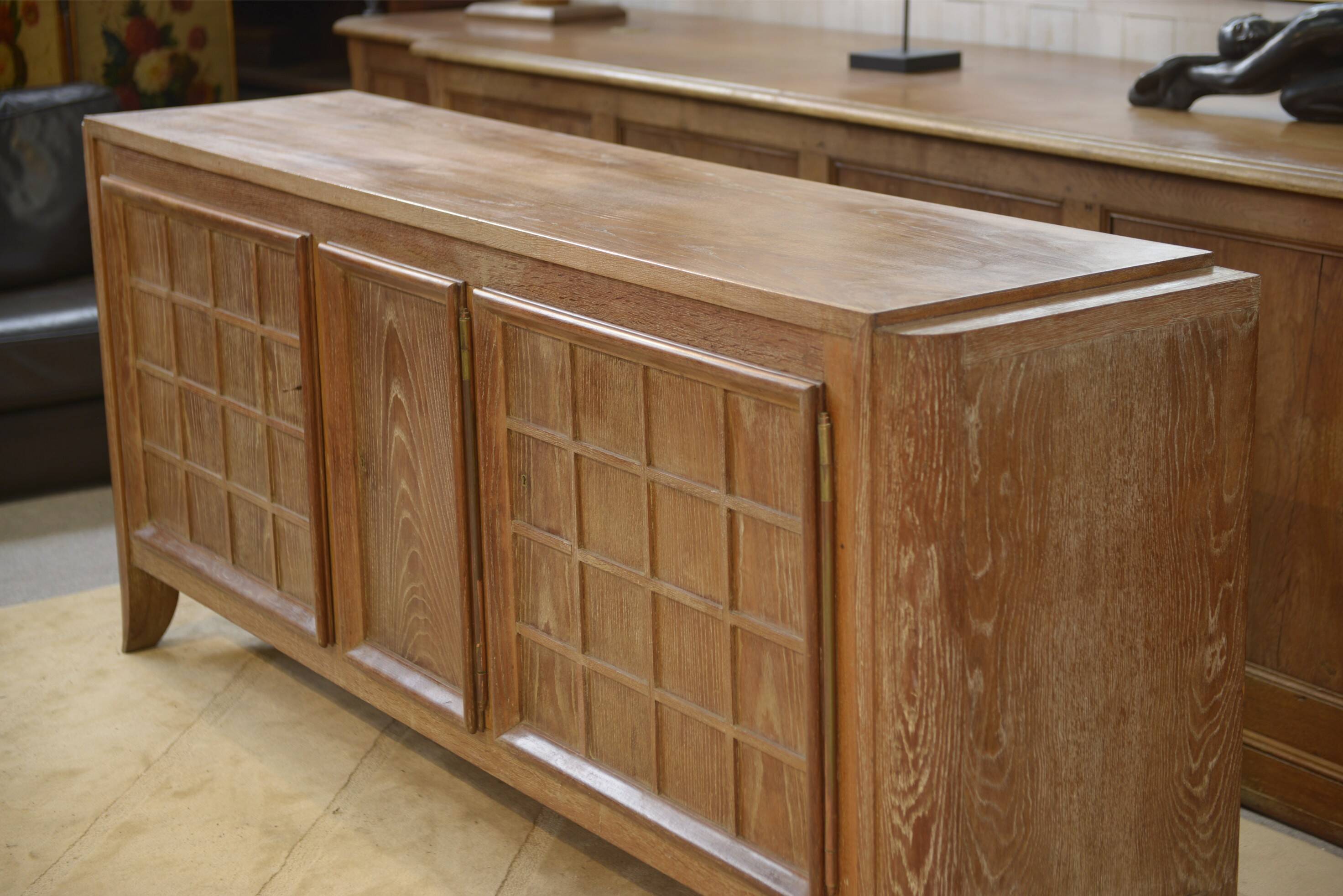 Cerused oak sideboard signed Maurice Rinck 1940s