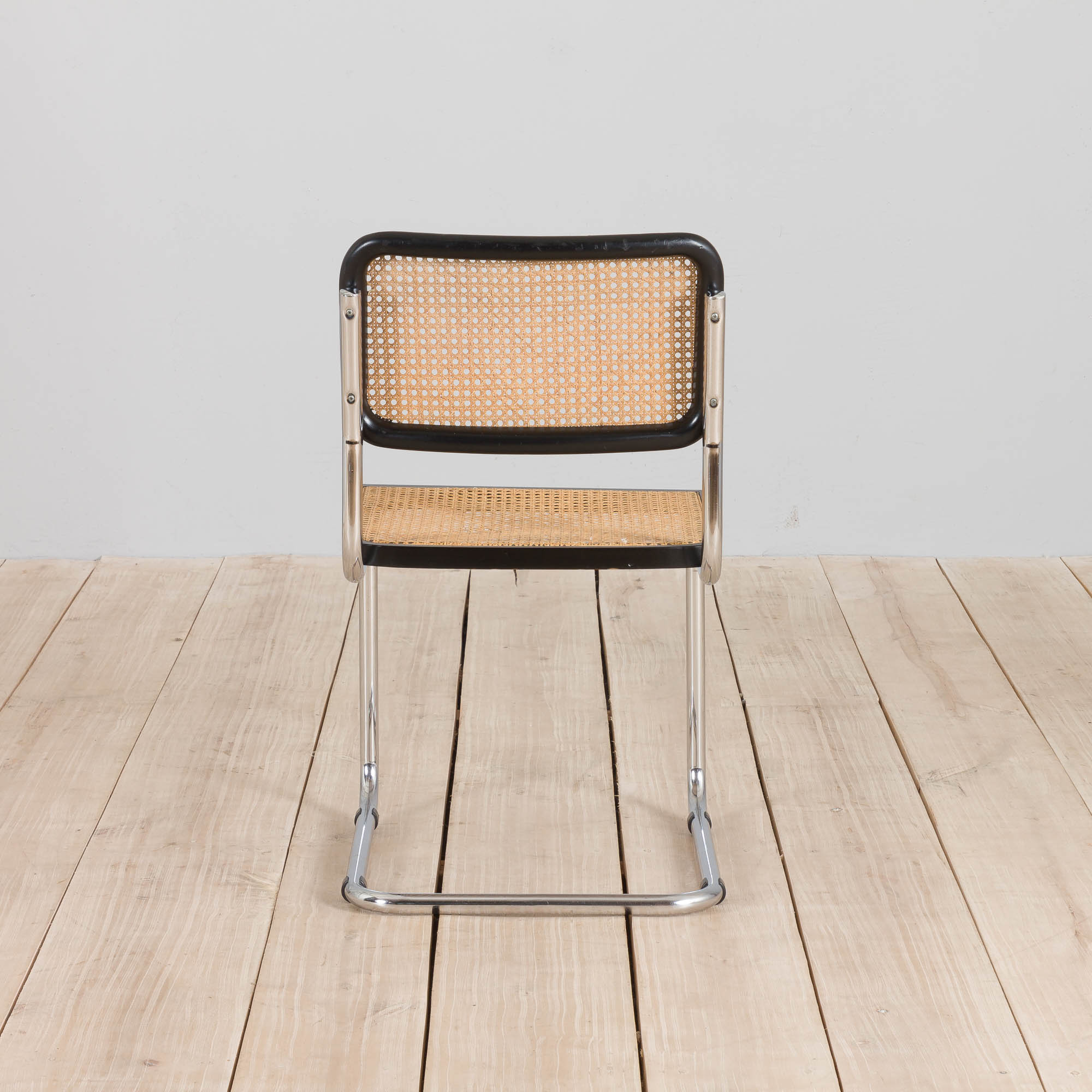 Black cesca chair by Marcel Breuer