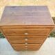 Art Deco chest of drawers with 6 oak drawers, claw feet, 1930s/40s.