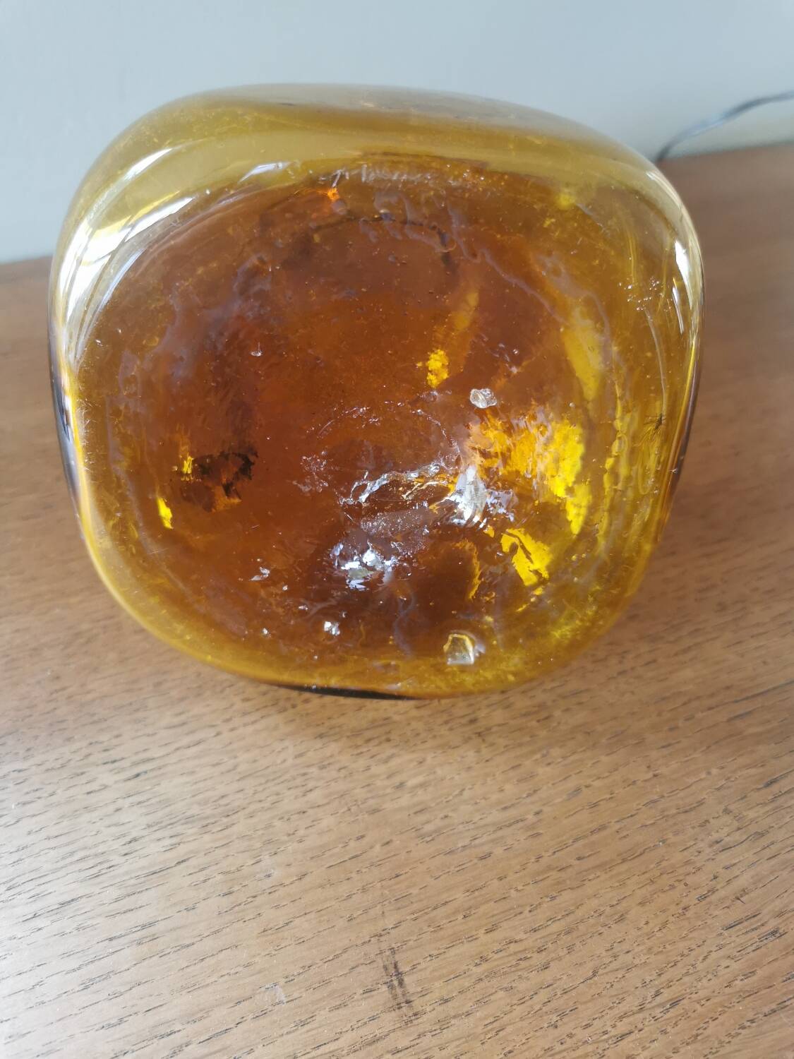 Vintage mouth-blown glass carafe