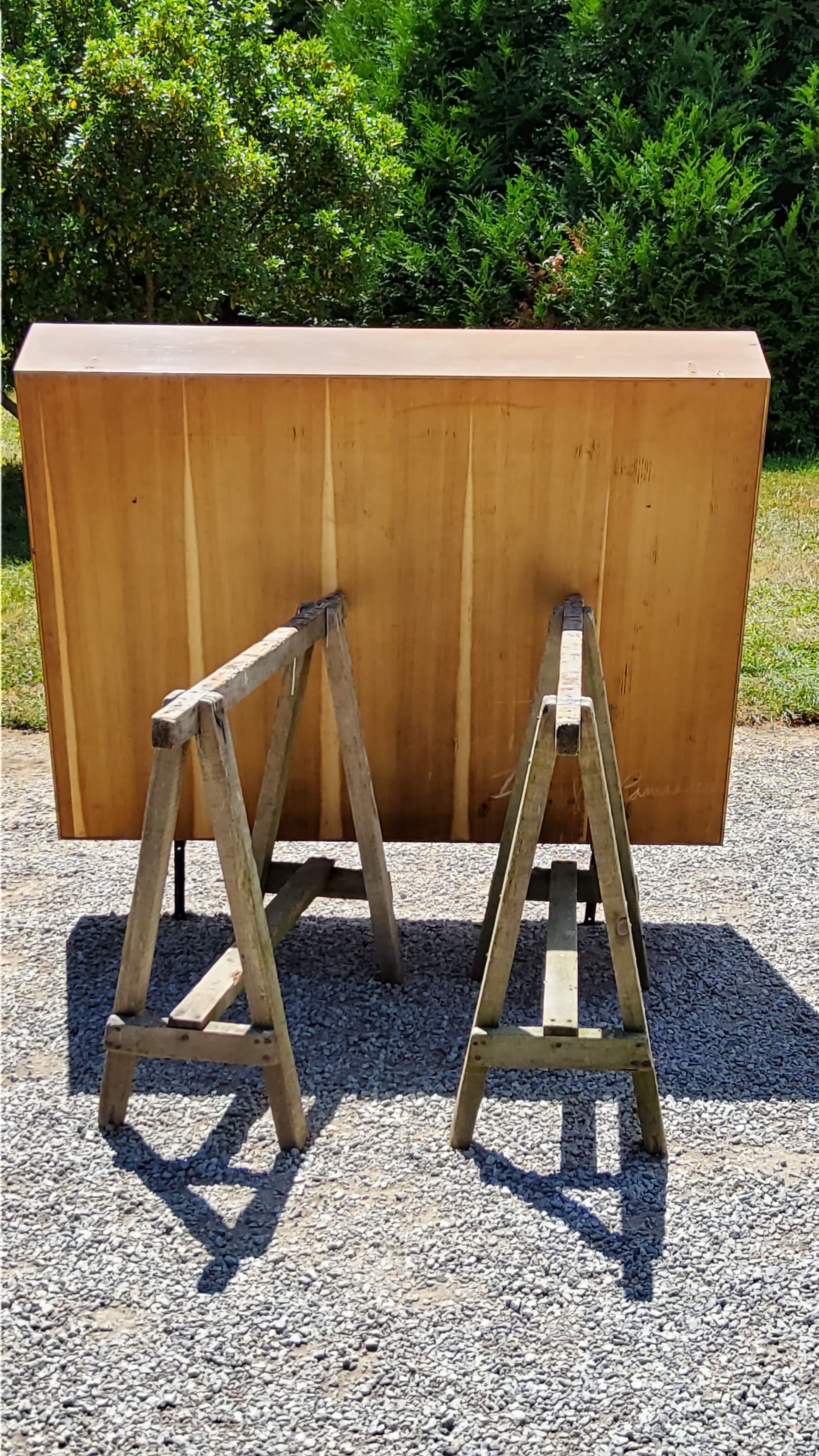 Wall shelf from the 50s in solid blond oak