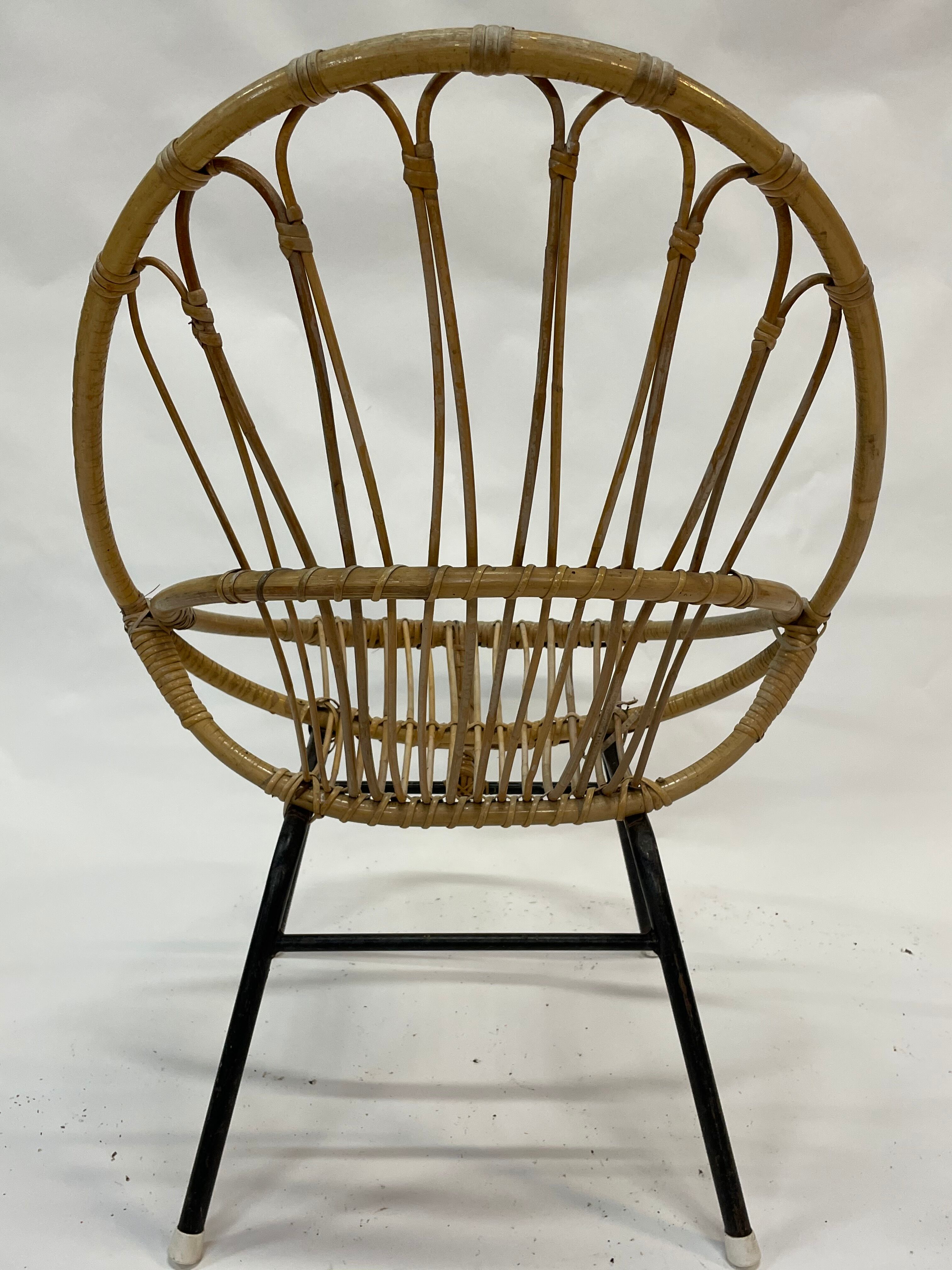 Vintage rattan chair by Dirk van Sliedregt Rohe Noordwolde 1960 in the Netherlands