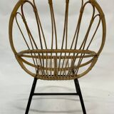 Vintage rattan chair by Dirk van Sliedregt Rohe Noordwolde 1960 in the Netherlands