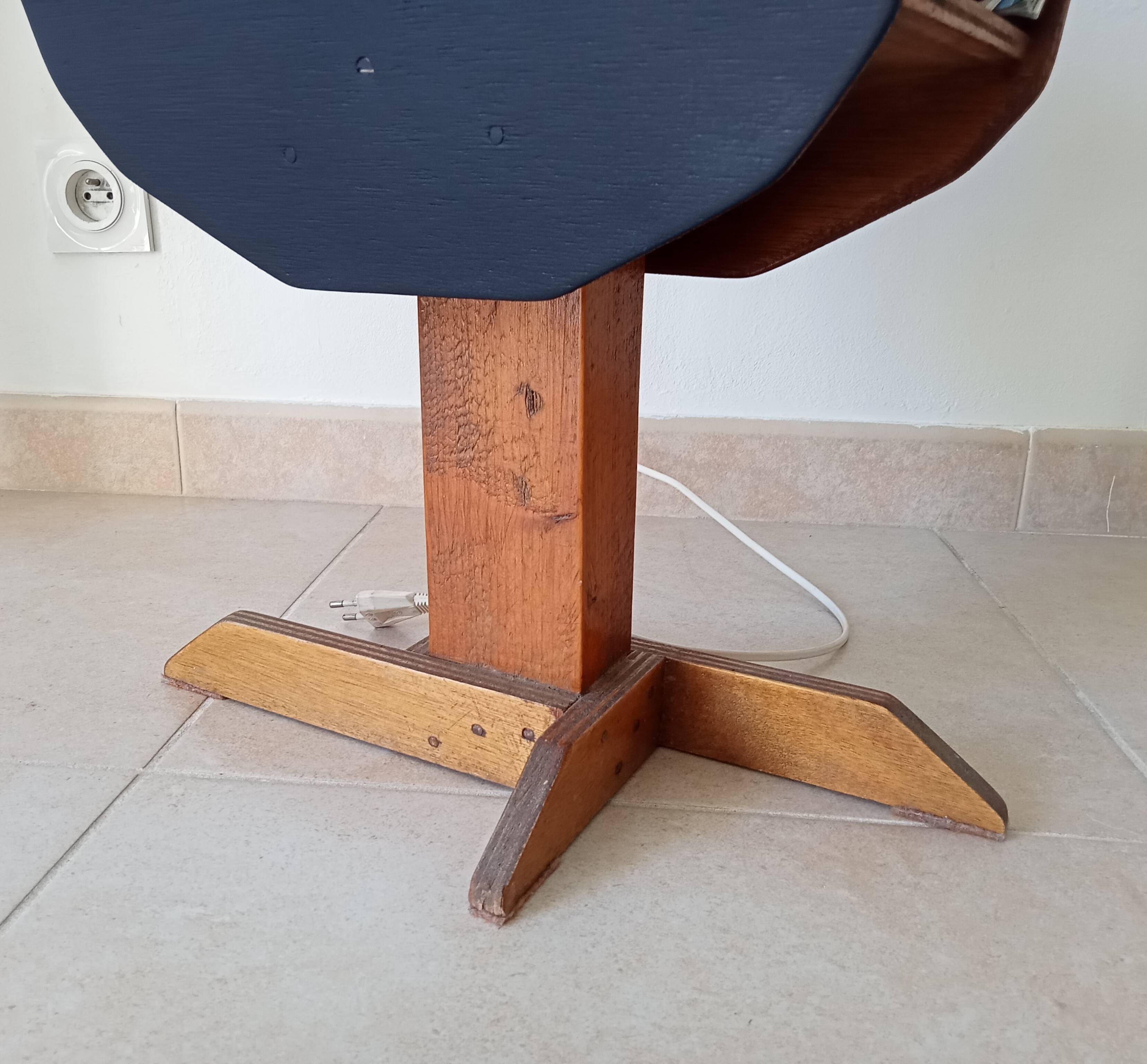 Vintage folk art magazine rack side table