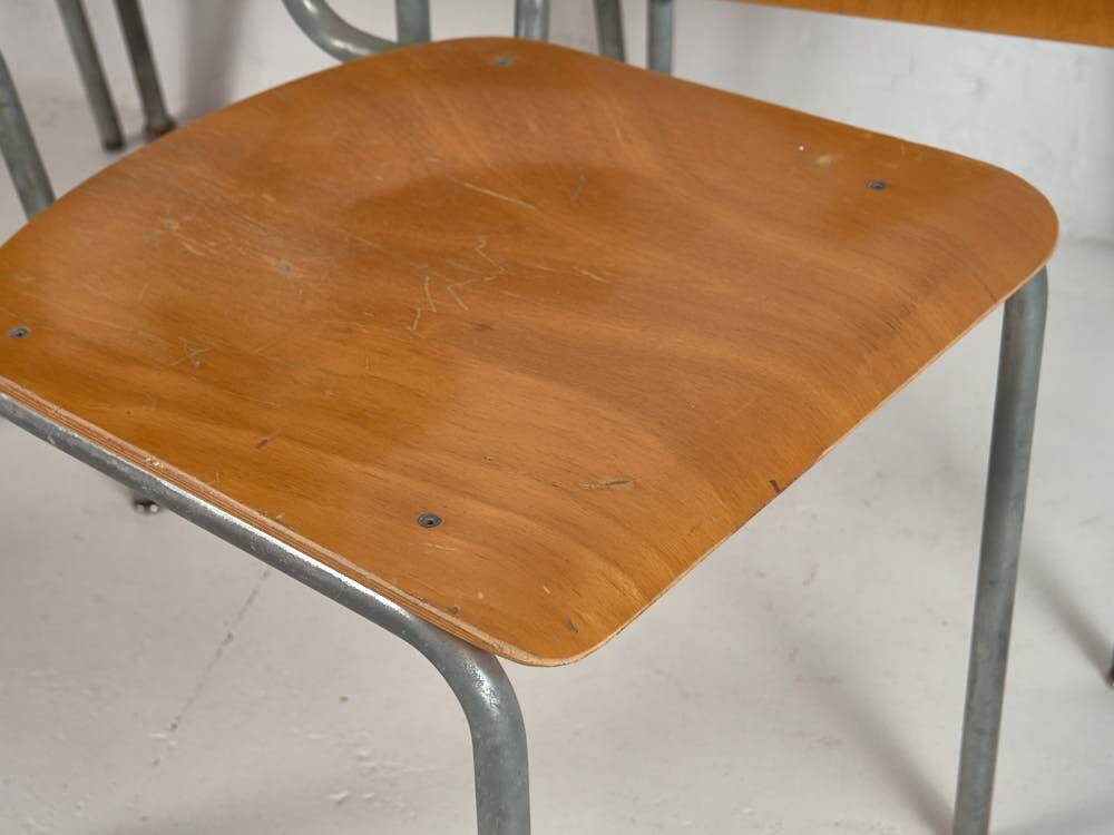 Vintage Industrial Chairs (c.1950). Set of 4 pieces
