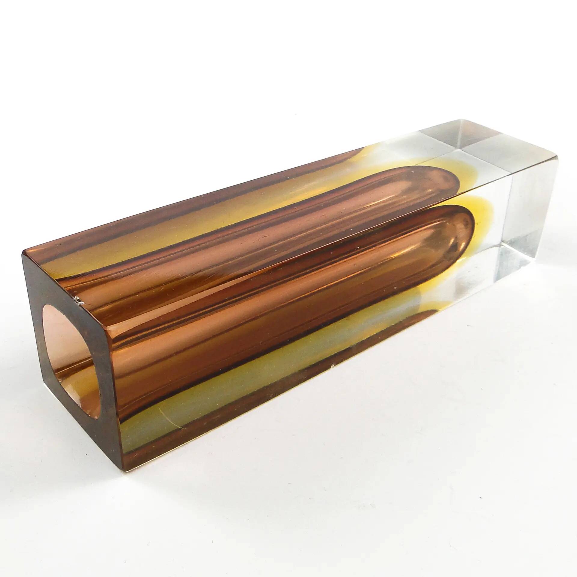 Sommerso mid-century modern vase, glass, designed by F. Poli, Italy, 1950s