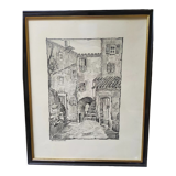 Painting 80s Roquebrune Cap Martin