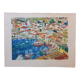 Lithograph by François Desnoyers, Le Port de Cassis, 1958