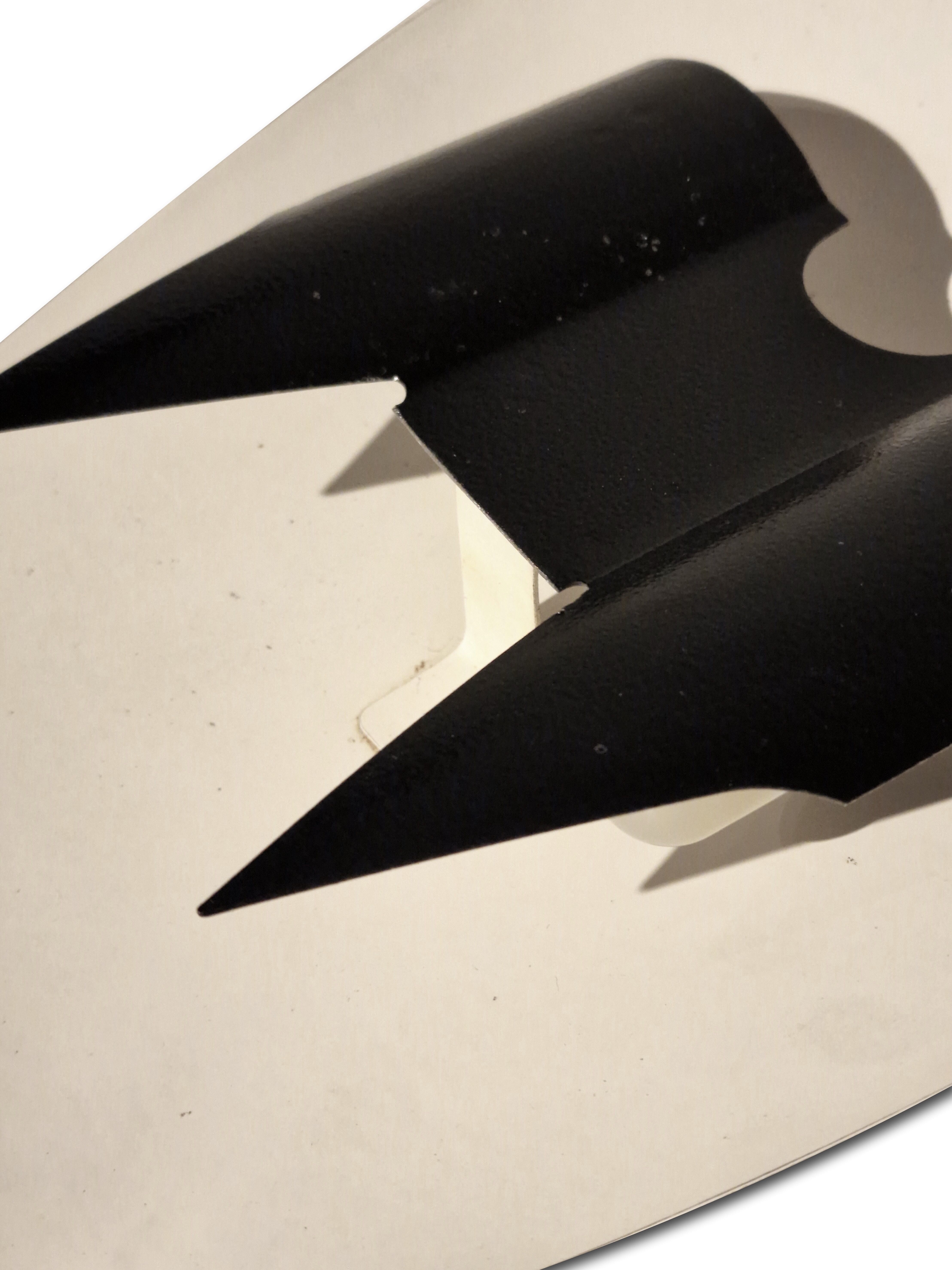 Minimalist wall lamp white & black, 1950s