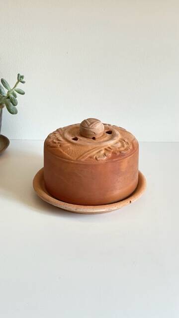 ART NOUVEAU Terracotta BUTTER DISH