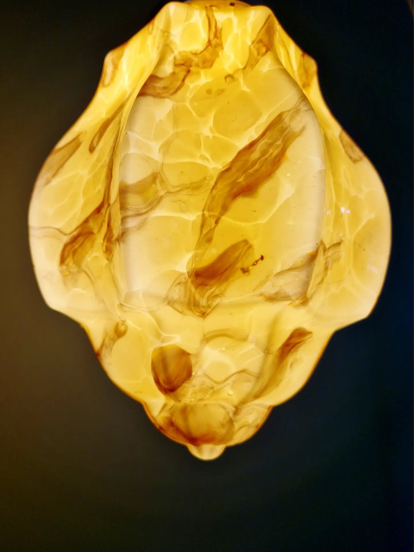Art Deco suspension in marbled opaline, Scailmont, 1920-30