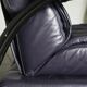 Vintage postmodern leather Italian Memphis lounge armchair