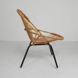 Vintage Rohe Noordwolde bamboo chair, 1960s