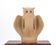 Owl lamp in beige ceramic, 1970s
