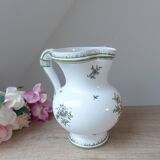 Pitcher Jug Carafe Earthenware Moustiers Signed Lallier Vintage
