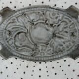 Art Deco period grey enamelled cast iron trivet