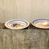 4 Digoin flower plates