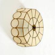 Beautiful round Mid-Century Modern ceiling or wall lamp made of Capiz