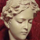 Bust woman art nouveau, patina terracotta beige light