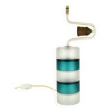 Scandinavian vintage modernist teal and clear glass table lamp