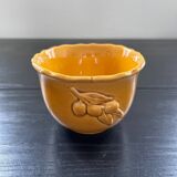 Scalloped bowl with olive decoration
