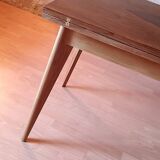 Vintage 60s style portfolio table with compass legs, renovated