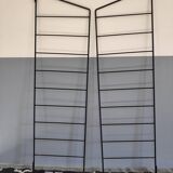 Shelf String black metal structure and 3 teak veneer boards