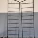 Shelf String black metal structure and 3 teak veneer boards