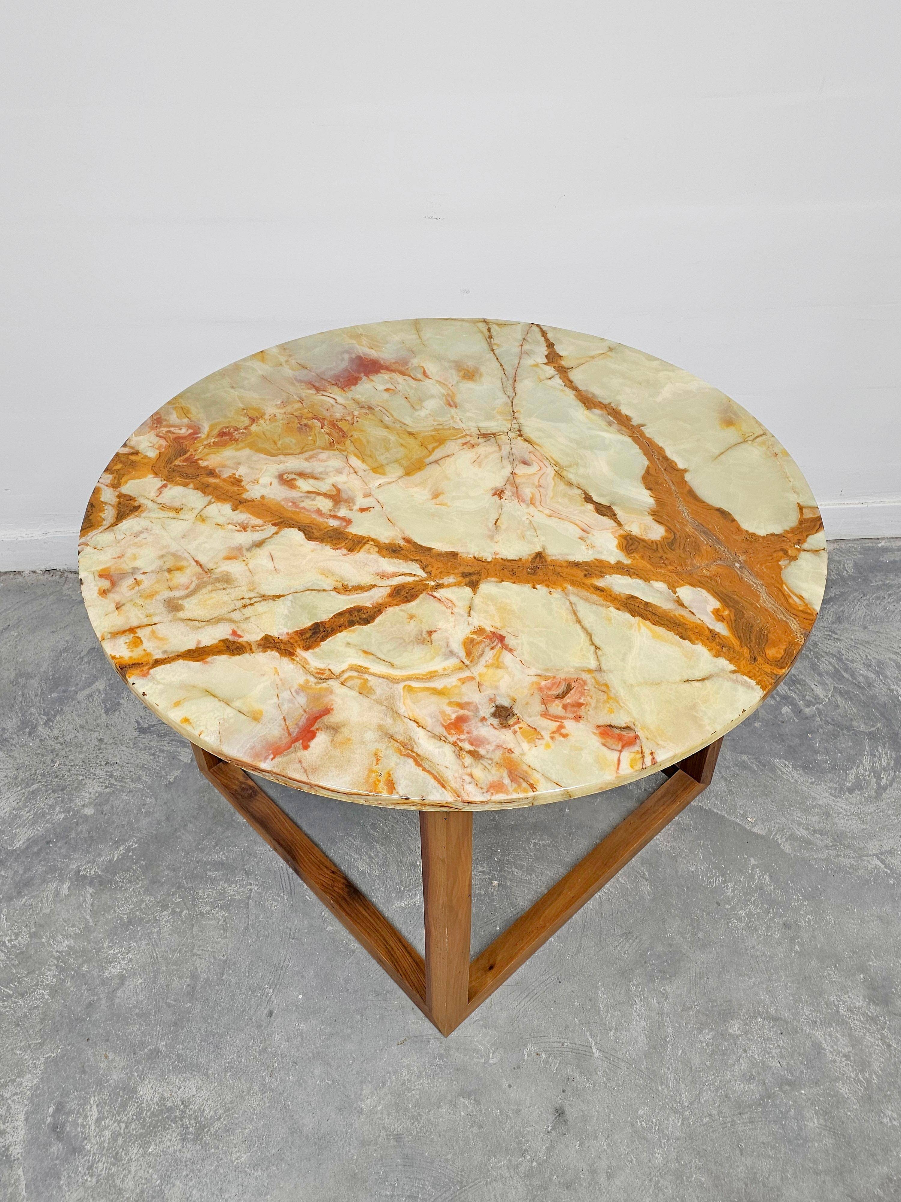 Art Deco coffee table by Josef Hoffmann for Wittmann with an onyx top.