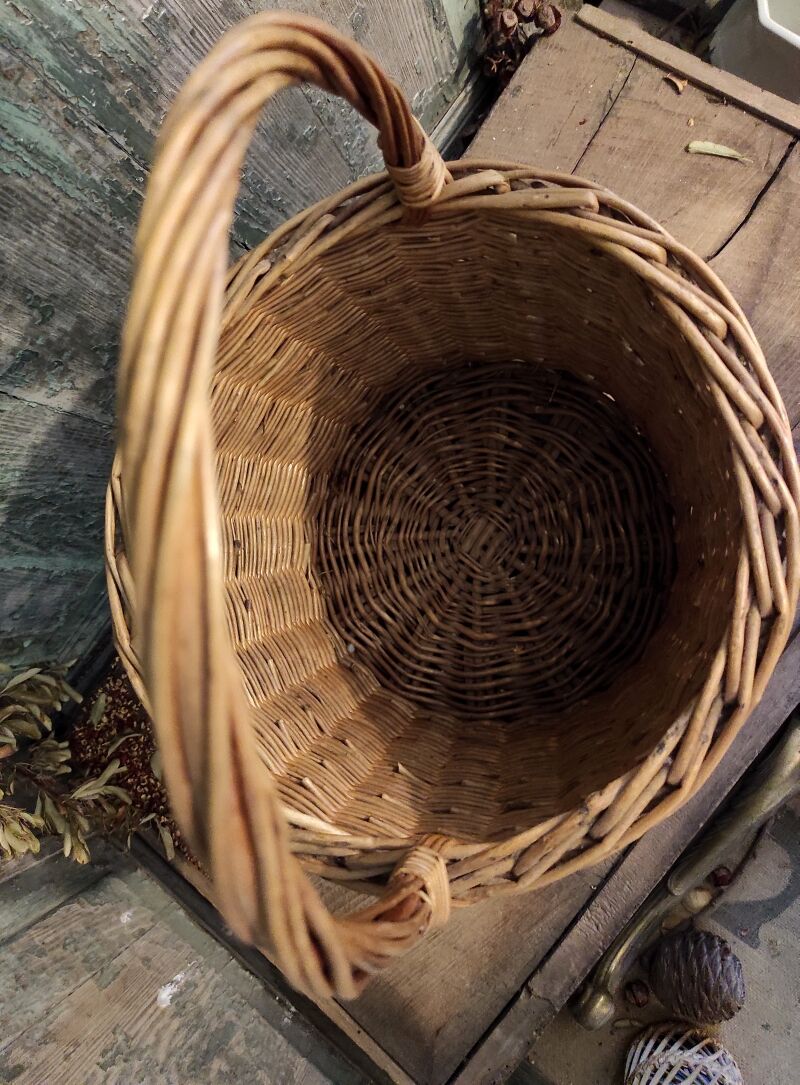 Vintage french cylindrical basket