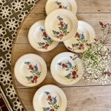 Set of 7 vintage soup plates, Aigueperse de Sarreguemines