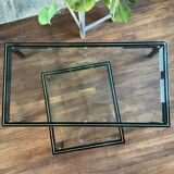 Pierre Vandel trundle coffee tables in lacquered metal and glass