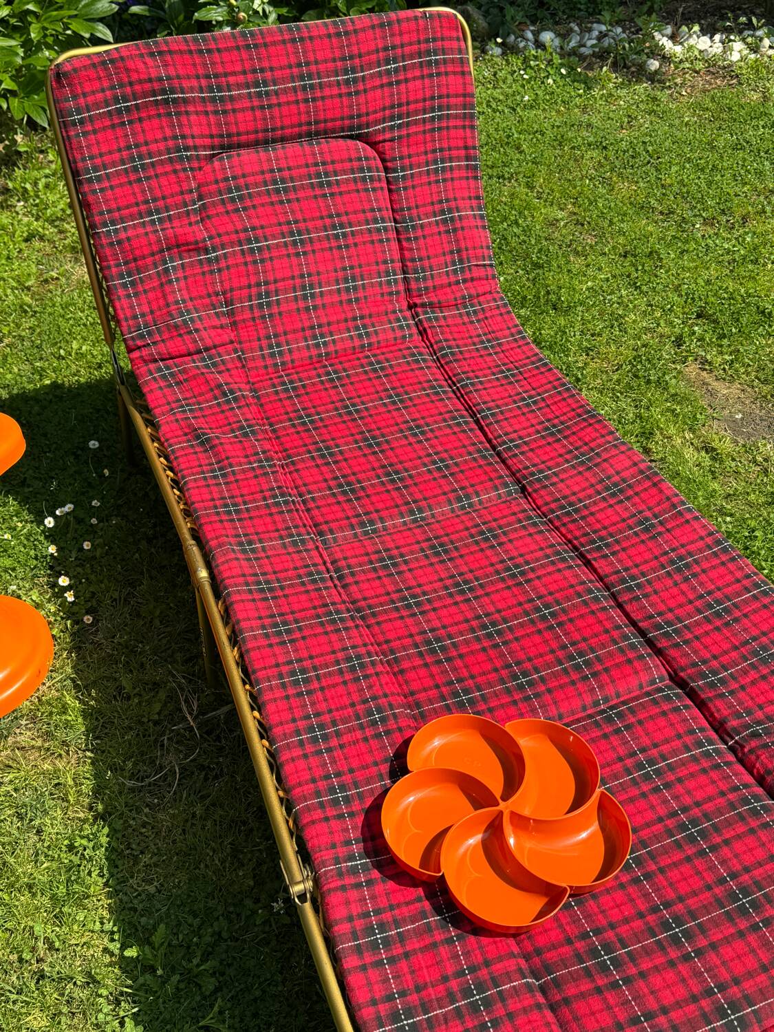 Vintage Lafuma folding sun lounger