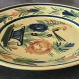 Antique earthenware plate hb henriot quimper floral and bird basket decor