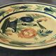 Assiette ancienne en faïence hb henriot quimper décor de panier floral et oiseau