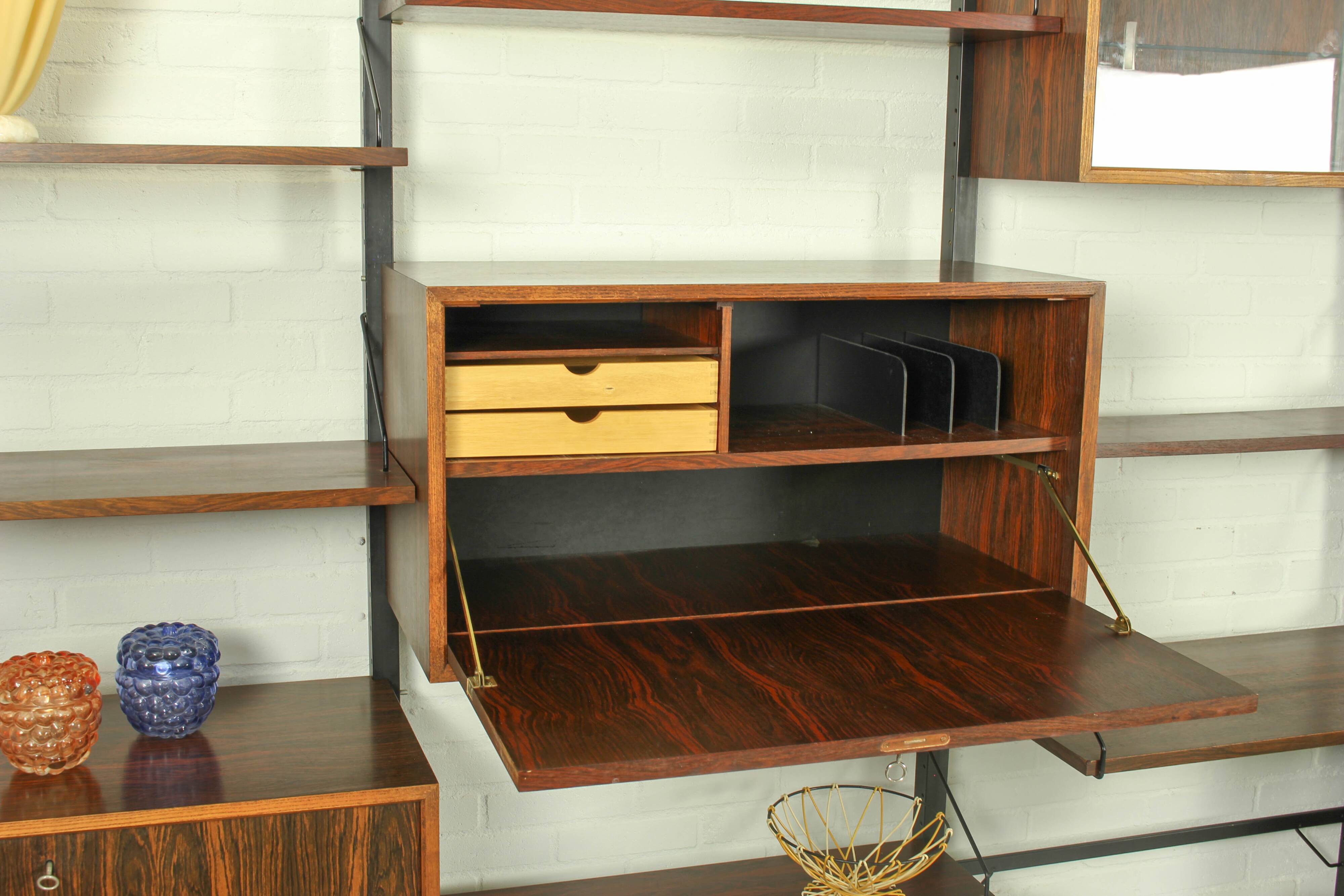 XL Danish Modular Teak Wall Unit in Rosewood by Poul Cadovius, 1960s