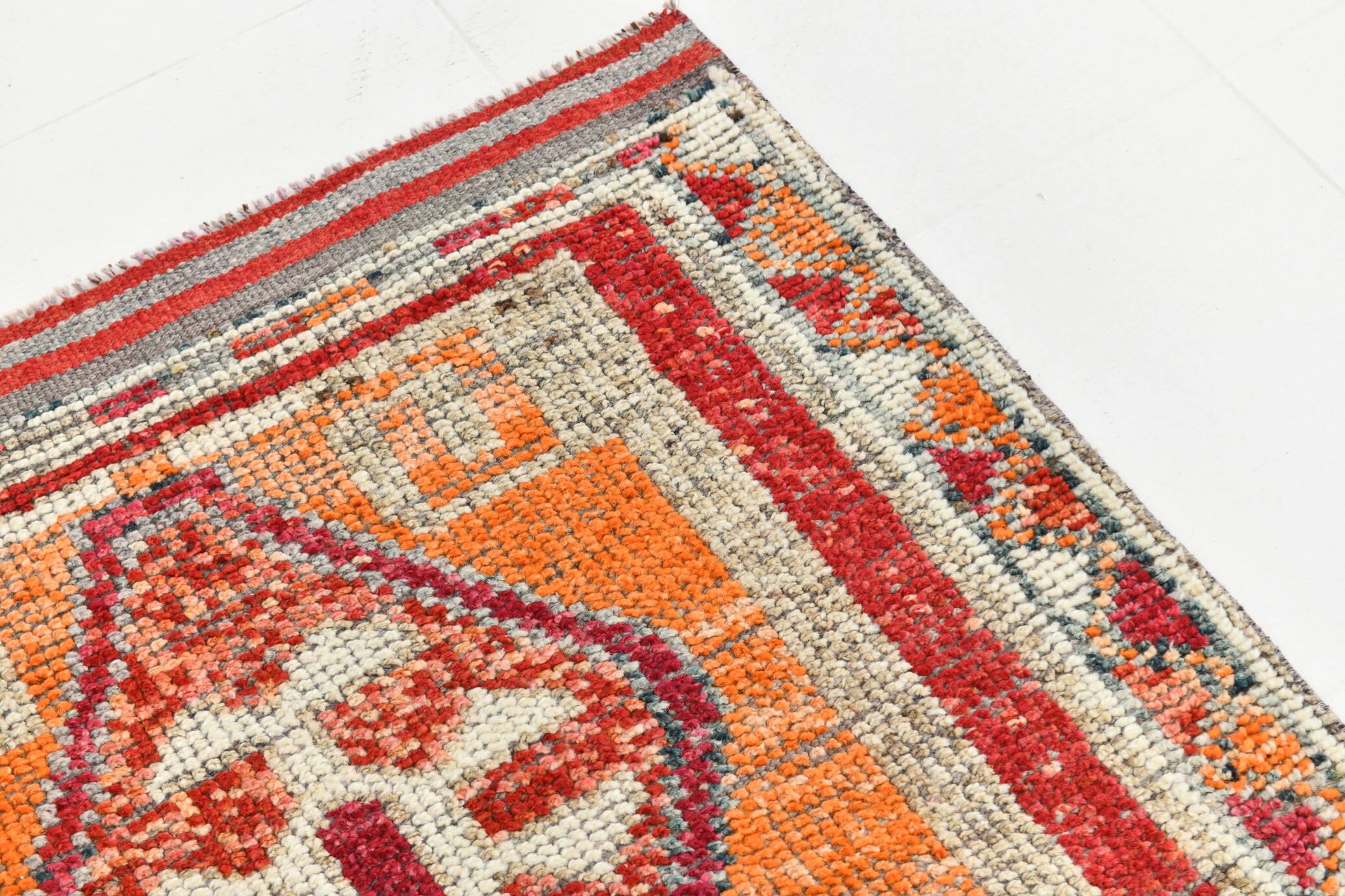 3x12 Soft Red Vintage Runner Rug, Turkish Hallway Runner, 94x358 Cm