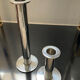 Duo of vintage candle holders in silver metal