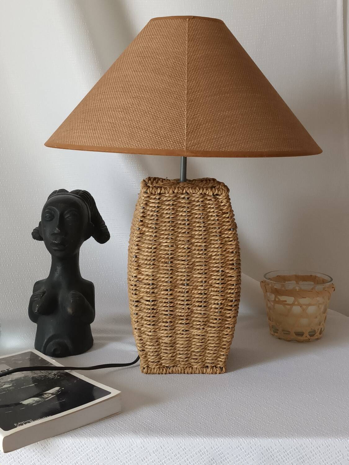 Vintage natural rope table lamp