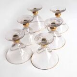 Série de 6 coupes à champagne cerclée or