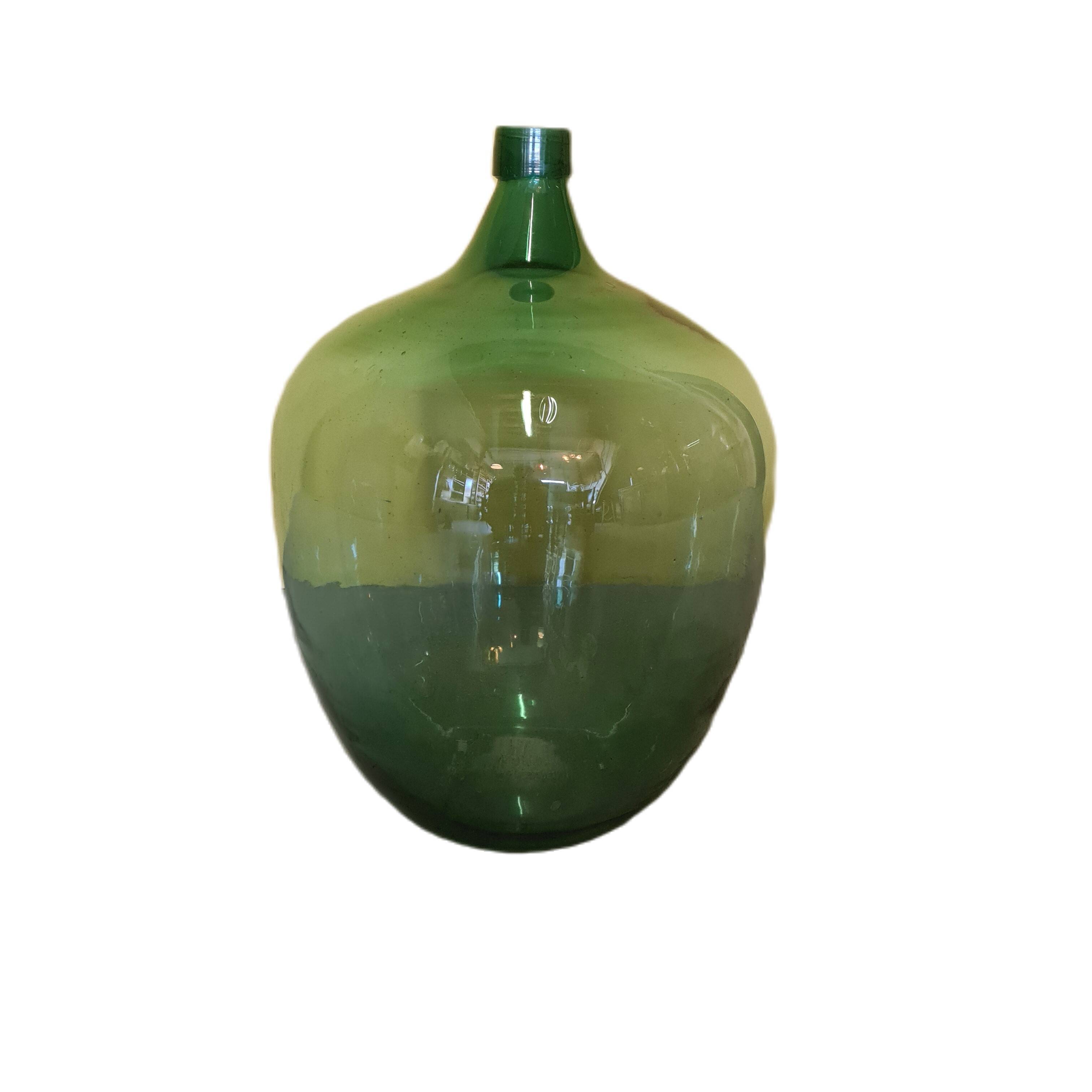 Large Model Green Glass Yeast Bottle, 1950s