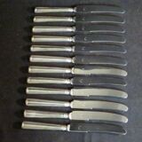 Set of 12 dessert knives stainless blades Adrien Bergeon goldsmith