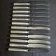 Set of 12 dessert knives stainless blades Adrien Bergeon goldsmith