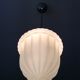 Art deco pendant lamp from the 50s in opaline and chrome metal