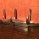 Old wall coat rack 3 patères doubles metal chrome design vintage
